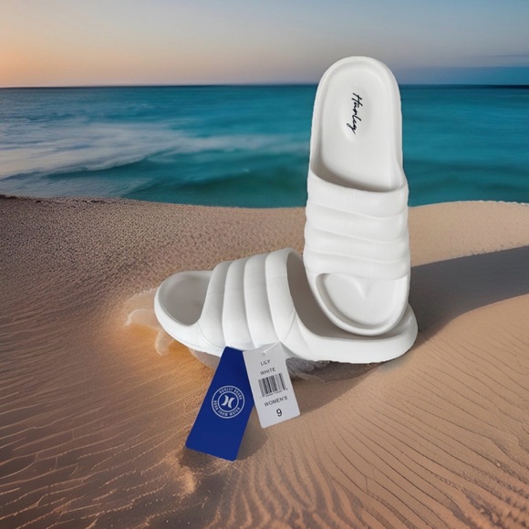 Hurley Lily Women's Size 9 Molded Slide Sandals. White. New with Tags - Picture 6 of 9